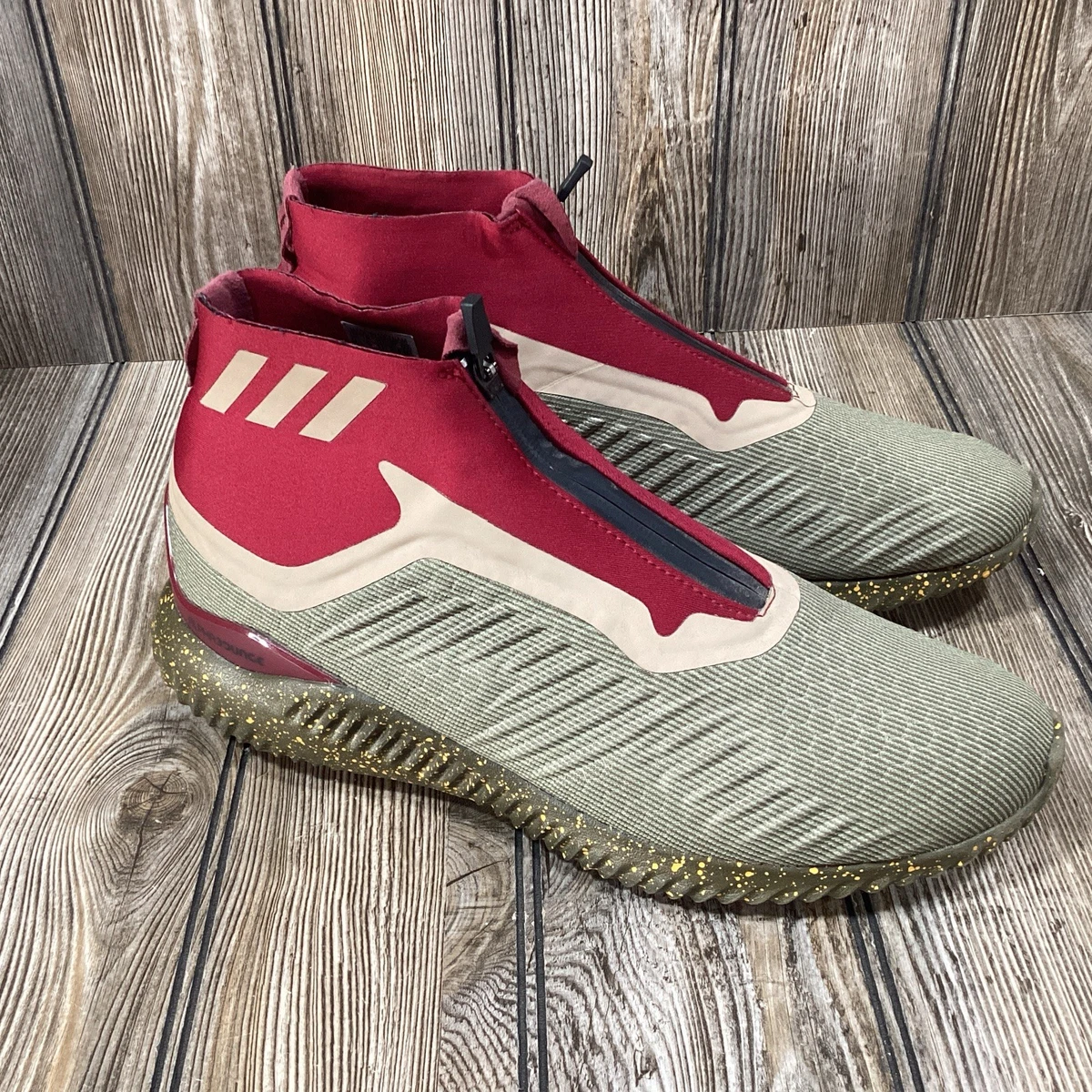 Adidas Alphabounce 5.8 zip Trace Olive Burgundy running shoes size 10 adidas Men main image 2