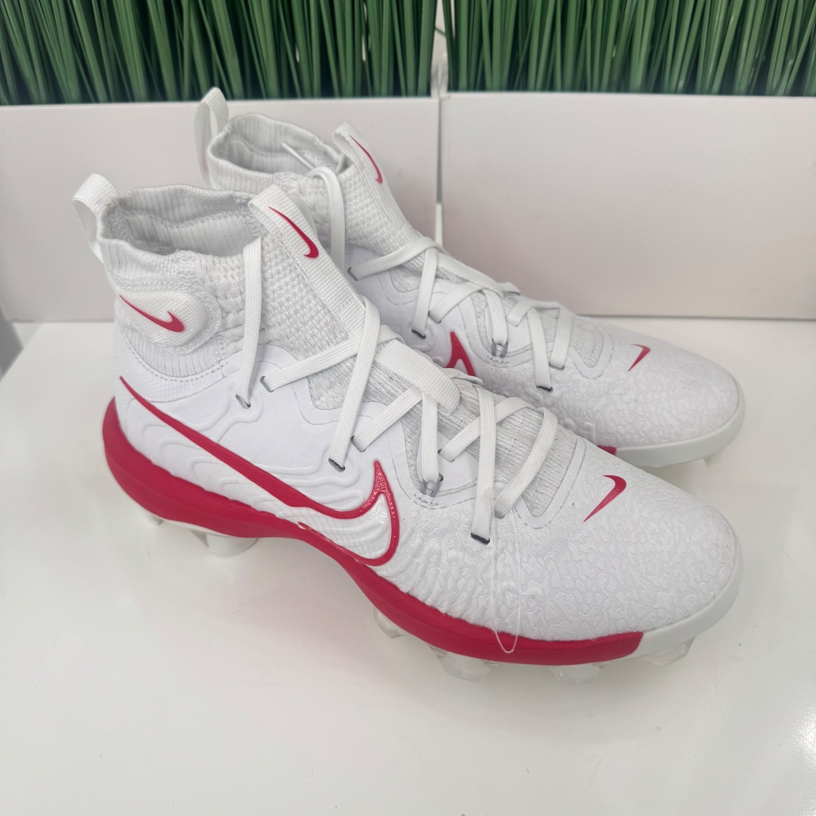 Nike Alpha Huarache NBY NXT MCS Mens Baseball Cleat White Red DJ6519-104 Size 7