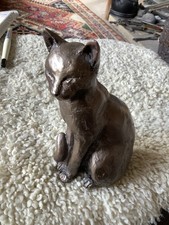 WILLARD~ Cold Cast Bronze Cat Frith Sculpture by Paul Jenkins