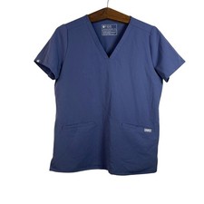 FIGS Women  s Casma 3-Pocket Blue Scrubs Top Shirt FW1100 Size M Medical