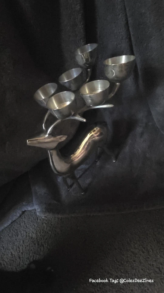 12" Pottery Barn Silver Plated 6 Point Reindeer Candelabra Candle Holder 2.12lbs - Image 4 of 4