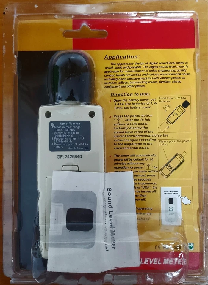 Decibel Meter Digital Sound Level Portable SPL- Meter 30dB to 130dB LCD DISPLAY - Image 2 of 4