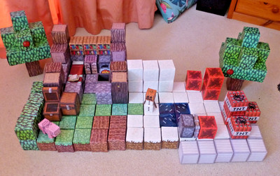 MINECRAFT Blöcke Papier Basteln 3D BLÖCKE Figuren 129+ off große Szenen erstellen RAR
