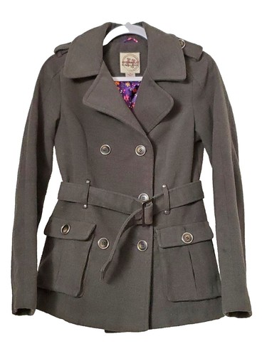DOUBLE BREASTED MID COAT グレー women M Winter Coat Gray Double Breasted Mid Length Jacket