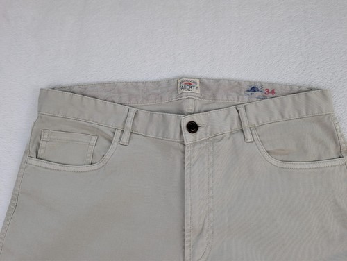 Pantalone uomo Faherty elasticizzato Terry 5 tasche 34 beige chino - Foto 3 di 9