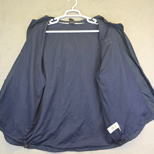 Vintage Y2K Adidas Tracksuit Jacket Mens XL Navy Blue Hooded Running Performance - Picture 4 of 20