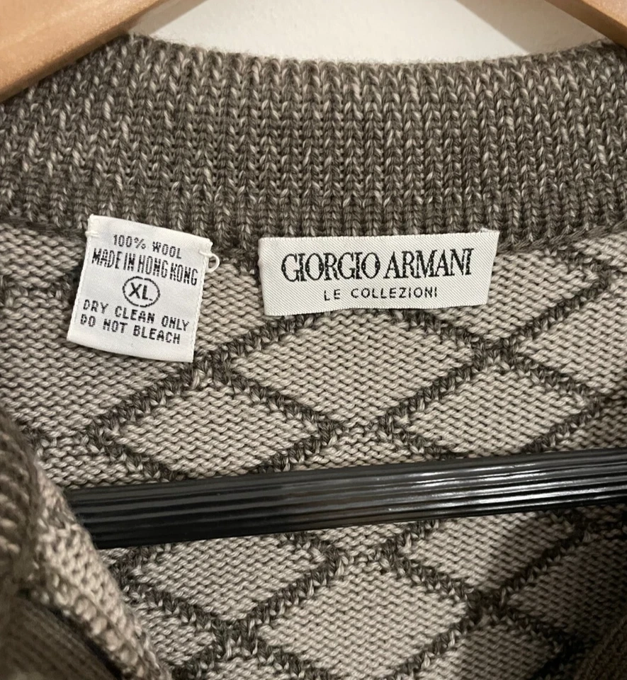 Suéter tejido Giorgio Armani TAUPE GRUESO talla XLG. 1 PROPIETARIO Foto 3 de 4