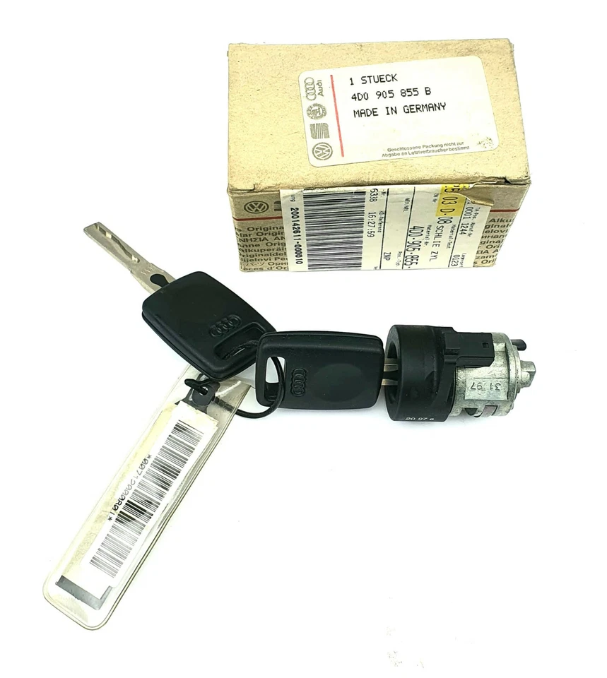 Cilindro de cierre original Volkswagen 4D0905855B + 2 llaves AUDI A3 A4 A6 A8  Foto 3 de 4