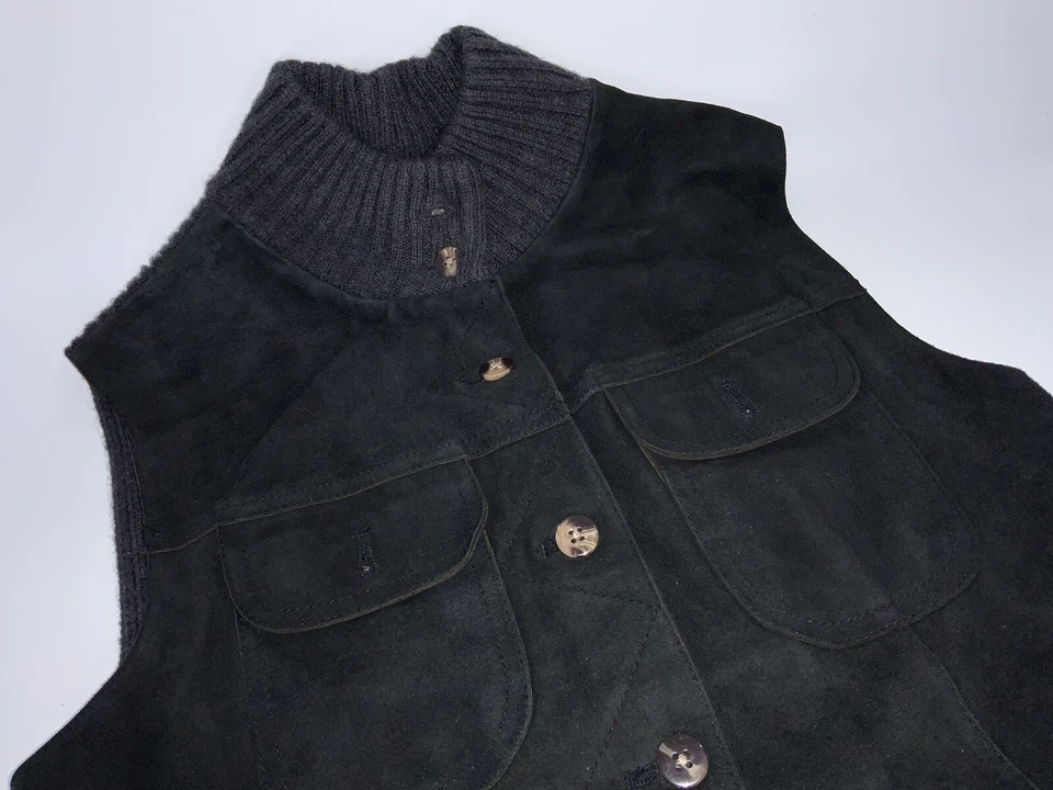 J. McLaughlin жилет куртка S мужчин серый кожаный спереди шерсти назад LNWOT YGI D3-150 - Изображение 3 из 4