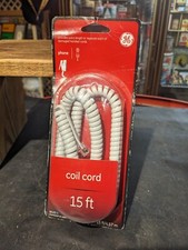 Original GE Curly 15' White Phone Cord NIB NEVER OPENED 