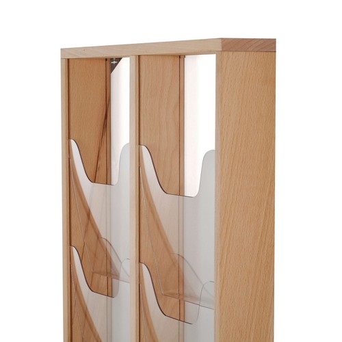 Brochure Display Stand Wall Mounting Double Sided Wooden Magazine Rack Holder - Imagen 58 de 75