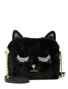 betsey johnson black cat purse