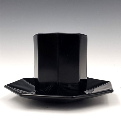 Arcoroc Octime Black Demitasse / Espresso Cup & Saucer Set - France - Picture 12 of 14