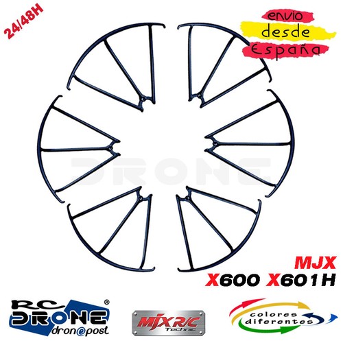 Set Negro Drone MJX X600 X601H 6-axis. Hélice Tren Aterrizaje Anillo protección - Imagen 4 de 26
