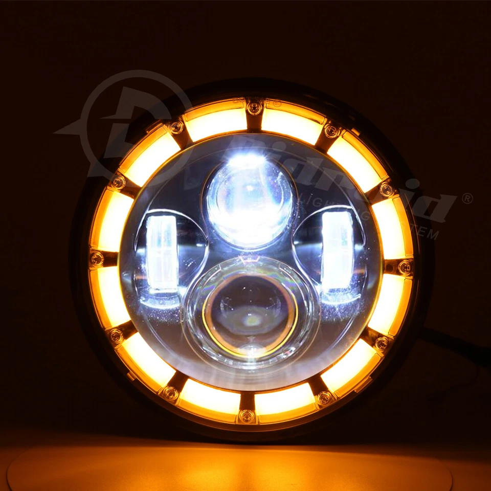 Par de faros redondos de 7 pulgadas anillo halo DRL kit de faros H4 para VW Beetle Classic Foto 4 de 4