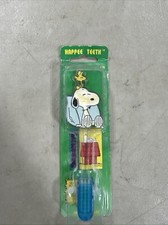 Vintage Snoopy Woodstock Toothbrush Peanuts Happee Teeth With Travel Cap A7