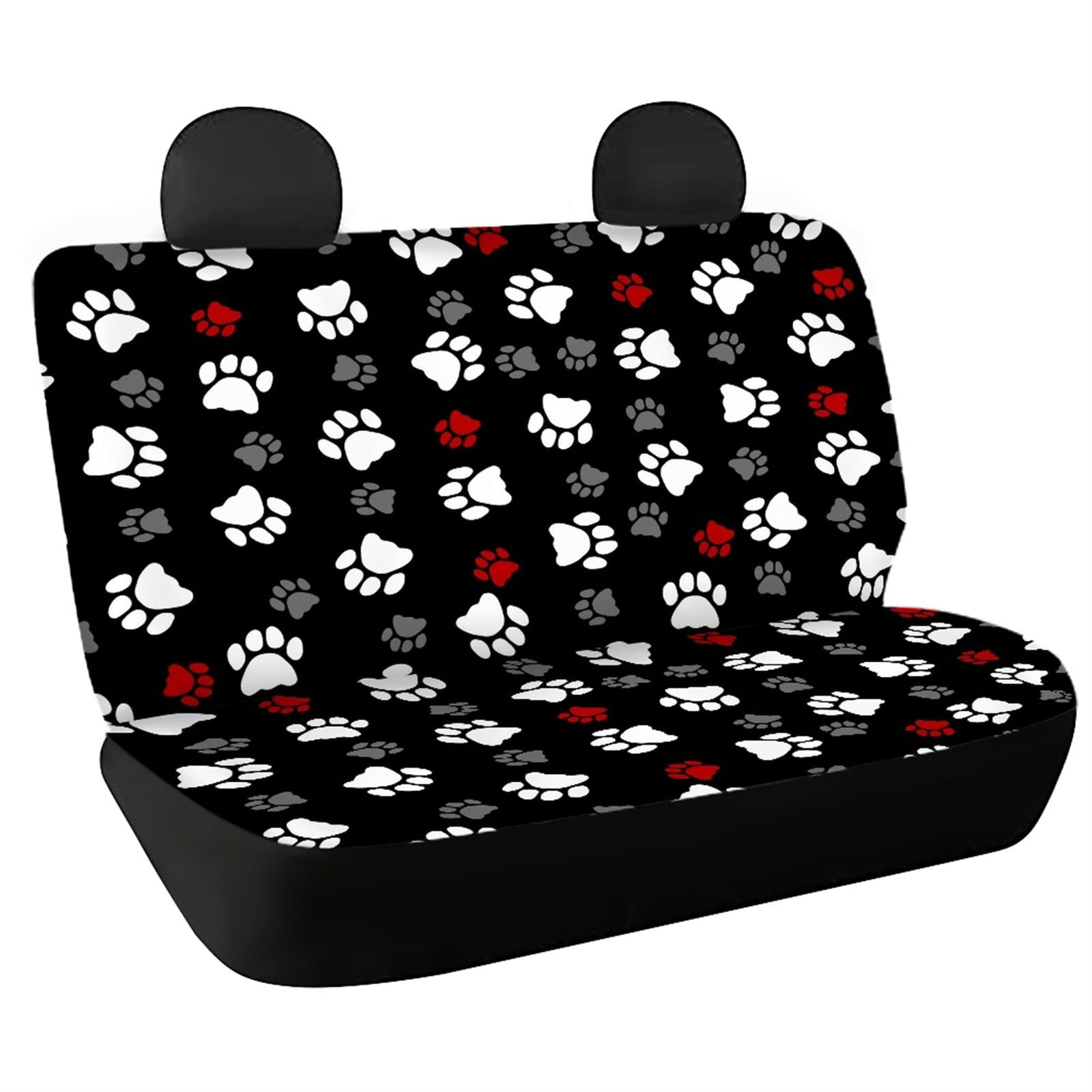 Dog Paw Print Auto Rear Bench Seat Protector Car Back Seat Covers Set of 2