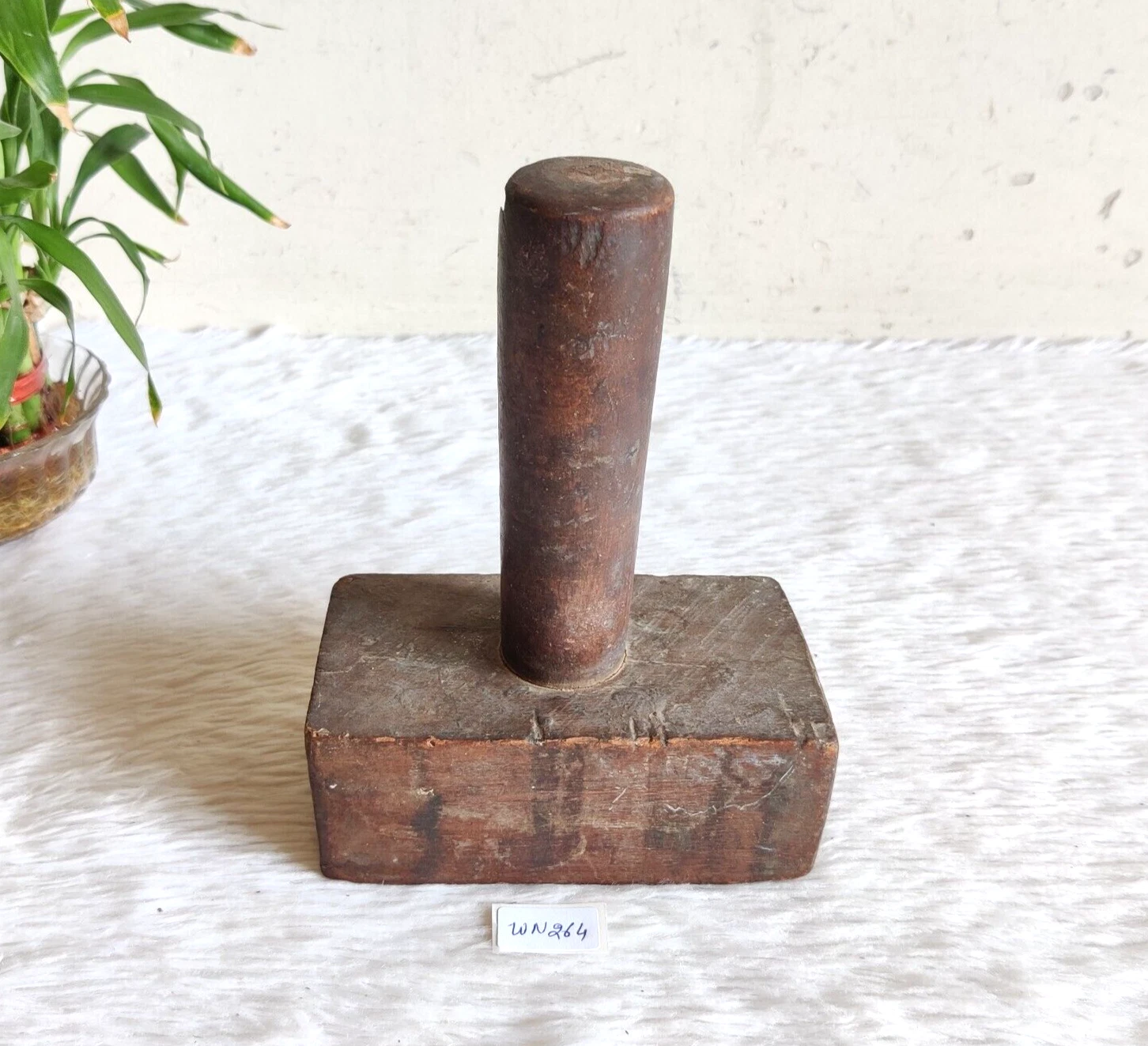 1920s Vintage Primitive Handcrafted Wooden Pestle Kitchenware Decorative WN264