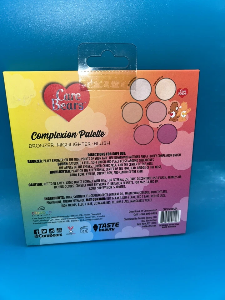 CARE BEARS X Taste Beauty Complexion Palette Bronzer/Highlighter/Blush New! - Image 3 of 3