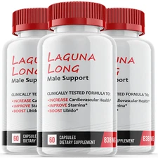 (3 Pack) Laguna Long Male Support Capsules, Mens Vitality Support (180 Capsules)