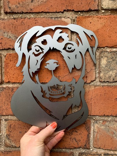 ROTTWEILER PERRO PODRIDO ACERO METAL PARED ARTE RAZA PEDIGRÍ DECORACIÓN DEL HOGAR REGALO B - Imagen 2 de 2