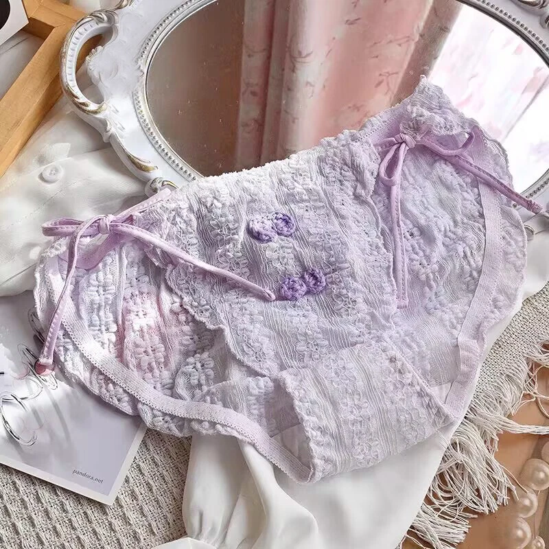 Calzoncillos japoneses Lolita niñas bragas con tiras lindos estudiantes Kawaii calzoncillos nuevos Foto 3 de 4