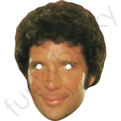 FUNKYBUNKY Tom Jones Retro Welsh Celebrity Card Face Mask - Ready To Wear - Fancy Dress