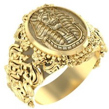 Egyptian Pharaoh Skull Ring Punk Gothic Biker Egypt Brass Jewelry