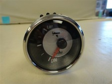 TRIM GAUGE BLACK / SILVER FACE SILVER BEZEL MARINE BOAT