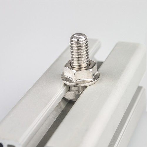 M8x45mm T Slot Drop-in Bolt and M8 Hexagon Flange Nut Set, 30 Sets for 40 Series - Picture 5 of 6