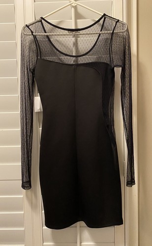 Charlotte Russe Black Long Sleeve Cocktail Party Dress Size Medium Free Shipping - Picture 2 of 5