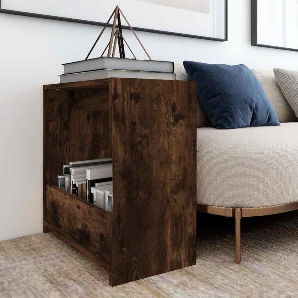Mesa auxiliar madera contrachapada roble ahumado 50x26x50 F0L1