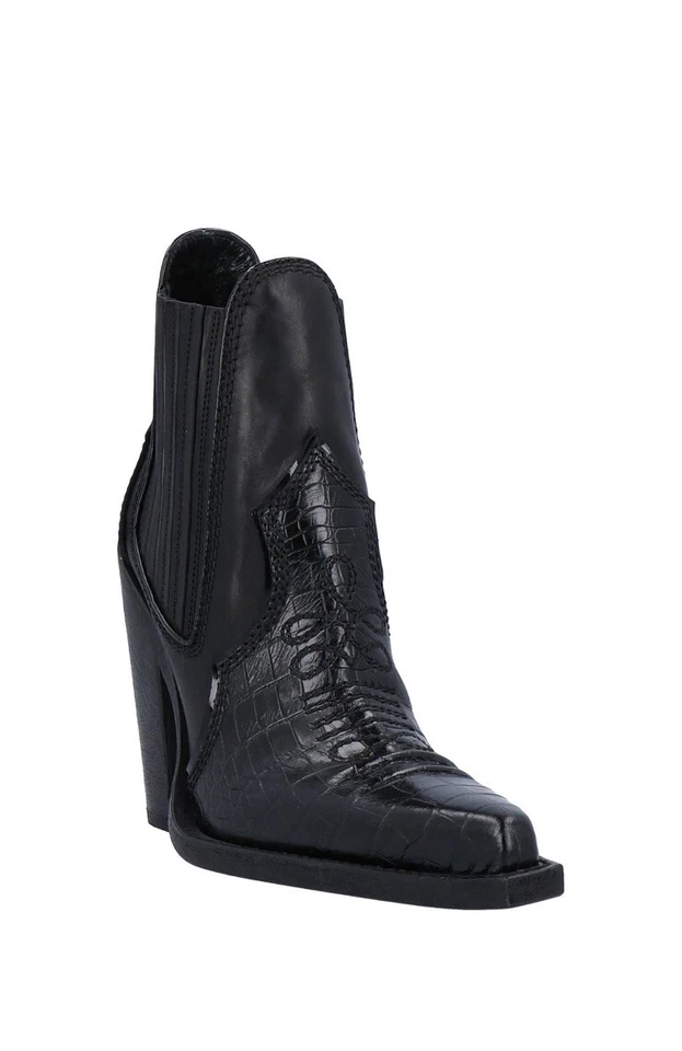 Botas vaqueras de cuero negras Dsquared2 estilo occidental mujer 7 Foto 2 de 4