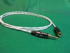 8 Ft SILVER PLATED 3.55 MM 1/8" AUDIOPHILE HEADPHONE EXTENSION CABLE.