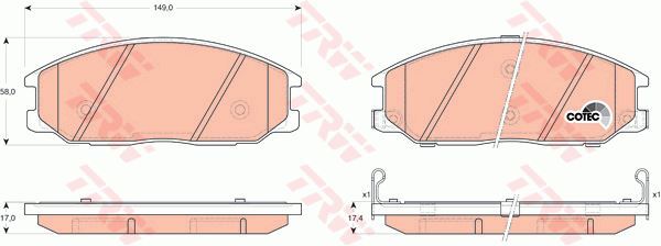 Plaquettes de frein Hyundai Santa Fé 2.0 CRDI kit de freinage arrière 4 pièces