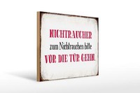 Holzschild Spruch 40X30 Cm Nichtraucher Bitte Vor Die TüR Deko Schild