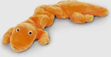 Zanies Dog Puppy Orange  Bungee Gecko Tug Toy With Squeaker