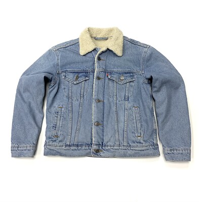 Levis Women's Original Sherpa Trucker Jacket In Blue 36137-0009 Size S