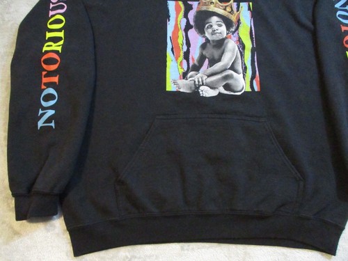 Notorious BIG Baby Hoodie Sweatshirt Mens Large Black Rap Hip Hop Biggie Smalls - Picture 8 of 16