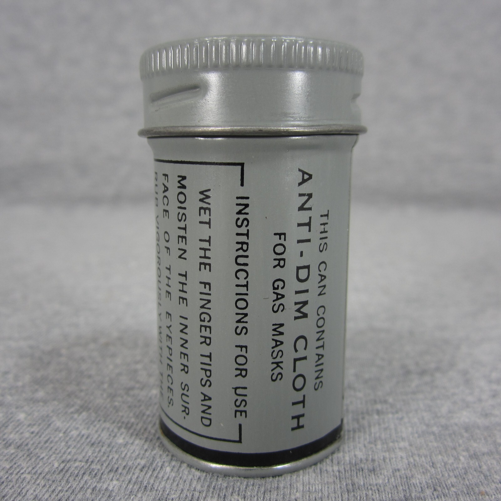 Vintage Gas Mask Anti Dim Cloth in Tin Can - Mint Condition