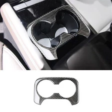 For Mazda CX-9 2016-2022 Carbon Fiber Interior Rear Cup Holder Frame Cover Trim