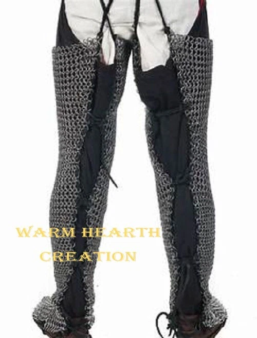 Viking Warrior Chainmail Leggings – 9mm Flat Riveted Armor | Medieval Battle Pan - Image 3 of 4
