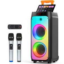 JYX Large Party Karaoke Machine 2 Microphone Bluetooth Speaker Long Time Playing
