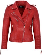 Ladies Leather Jacket Classic Biker Style 100% REAL NAPA LEATHER 2260