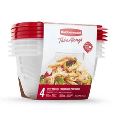TakeAlongs 5.2 Cup Deep Square Produce Saver Food Storage Containers Set of 4 Re