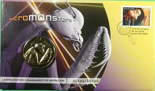 AUSTRALIA 2009 PNC MICROMONSTERS LIMITED EDITION COMMEMORATIVE MEDALLION COVER