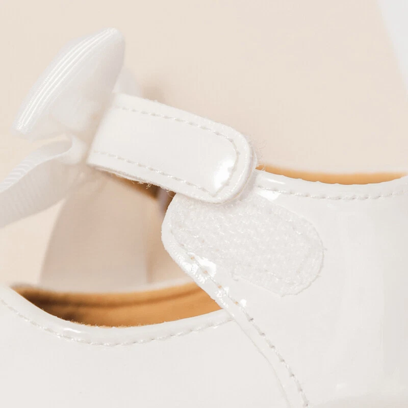 Chinelos de festa princesa sapatos de batizado MaryJane recém-nascidos bebês meninas 0-18M - Imagem 3 de 4