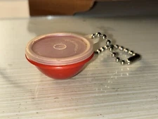 VINTAGE Mini Tupperware Keychain Wonderlier Bowl Sheer Red