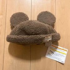 Tokyo Disney Resort Ears Mickey limited Fluffy Winter Cap Hat Brown Japan