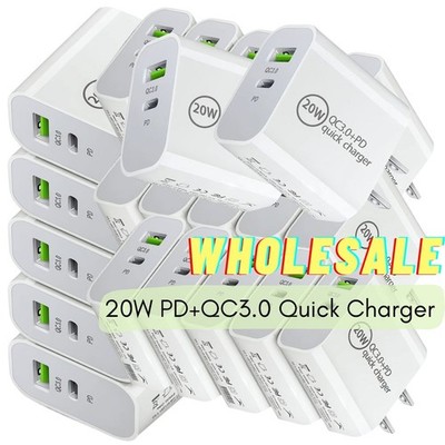 20W Fast Charger USB-C Block PD Adapter Lot For iPhone 17 16 15 14 13 12 11 XR 8